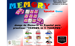 Free Spanish Interactive Memory Game - Verb Tense: Present=Past-Future