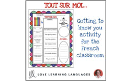 French: All About Me Activity Page