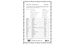 French Future Tense – Irregular Verbs Worksheet