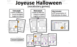 French: Halloween- Word search and Crosswords- Game