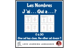 French: I have... Who has...? - Numbers 0-30 Game