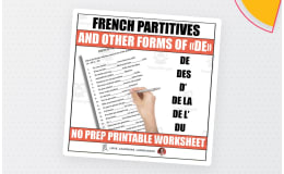 French Partitive Articles & More Ways to Use DE Worksheet Activity