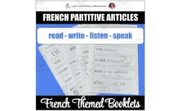 French Partitive Articles - Reading, Writing, Listening, Speaking