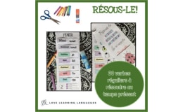 French: Present Tense Verbs Cut and Paste Worksheets
