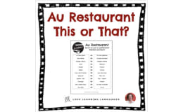 French Restaurant Theme - This or That Activity