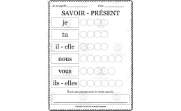 French: SAVOIR - Present Tense Worksheet