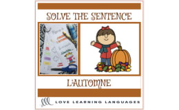 French: Solve the Sentence Cut and Paste - Autumn Themed