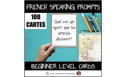 French Speaking Prompt Cards For Beginners - 100 Cards - 100 Themes