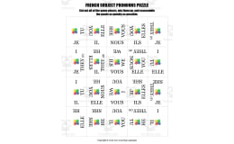 French: Subject Pronouns Puzzle