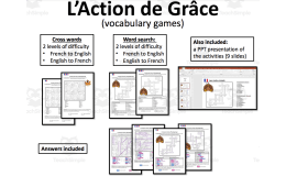 French: Thanksgiving- Word search and Crosswords- Games
