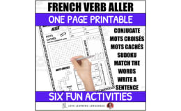 French Verb Aller Worksheet - 6 Activities - One Page Printable Exercises