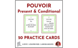 French Verb POUVOIR - Present & Conditional - Practice Cards