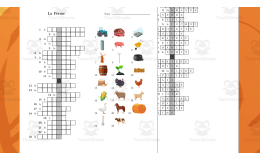 French Vocabulary Crossword the Farm - La Ferme