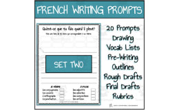 French Writing Prompts For Beginners - SET 2 - Twenty Writing Lessons