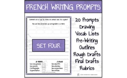 French Writing Prompts For Beginners - SET 4 - Twenty Writing Lessons