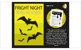 Fright Night: Write An Article (And More) (9-13 years)