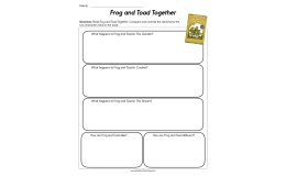 Frog and Toad Together Worksheet