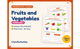 Fruits and Vegetables Worksheet – Kindergarten Health and Nutrition