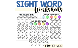 Fry 101-200 Dab a Sight Word Worksheets