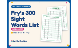 Fry’s 300 Sight Words List Worksheet – 2nd Grade Dolch Words Practice