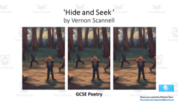 GCSE Poetry Lesson: ‘Hide and Seek’ by Vernon Scannell