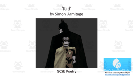 GCSE Poetry Lesson: ‘Kid’ by Simon Armitage