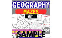 Geography Mazes - Set 1: 1 Page Sample (PDF)