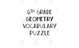 Geometry Vocabulary Crossword – Math Stations Puzzle