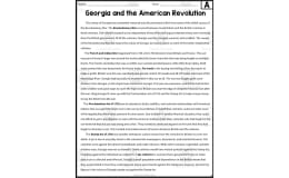 Georgia and the American Revolution Reading Packet