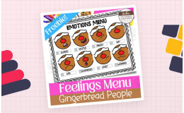 Gingerbread Person Feelings Menu-- Emotions Chart and Reference Poster
