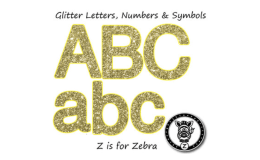 Glitter Letters, Numbers & Symbols - Gold Glitter Part 2