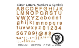 Glitter Letters, Numbers & Symbols - Gold Glitter