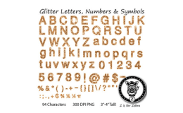 Glitter Letters, Numbers & Symbols - Orange Glitter