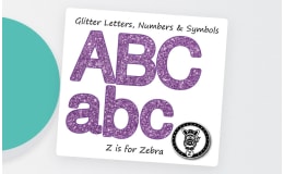 Glitter Letters, Numbers & Symbols - Purple Glitter