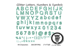 Glitter Letters, Numbers & Symbols - Sea Green Glitter