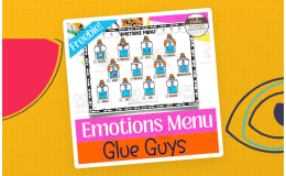 Glue Bottle Feelings Faces Menu-- Reference Poster and Emotions Chart