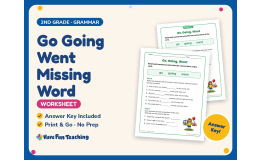 Go Going Went Missing Word Worksheet – 2nd Grade Verbs Practice