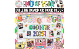 Goodbye 2025!: End of Year Photo Bulletin Board & Door Decor Kit