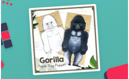 Gorilla | Paper Bag Puppet | Animal Craft | Ape