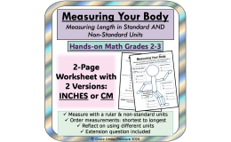 Grade 2 Measurement – Body Parts Worksheets