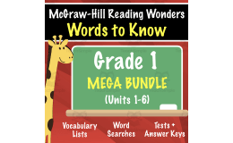 Grade 1 McGraw-Hill Reading Wonders Words to Know -COMPLETE SET