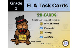 Grade 2 ELA Task Cards Groundhog Day