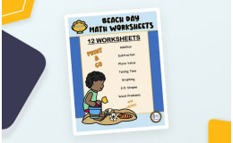 Grade 2 MATH Worksheets | Beach Theme
