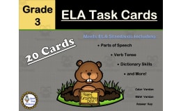 Grade 3 ELA Task Cards Groundhog Day