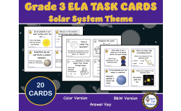 Grade 3 ELA Task Cards | Solar System Theme
