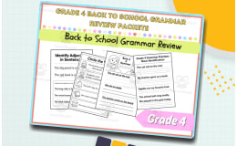 Grade 4 Grammar Review Packet | Back to School Worksheets