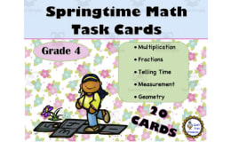 Grade 4 Springtime Math Task Cards