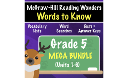 Grade 5 McGraw-Hill Reading Wonders Words to Know -COMPLETE SET