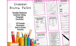 Grade 6 English Grammar Review Worksheets Pack