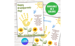 Grandparents Day Handprint and Activities Poem Craft Preschool Art